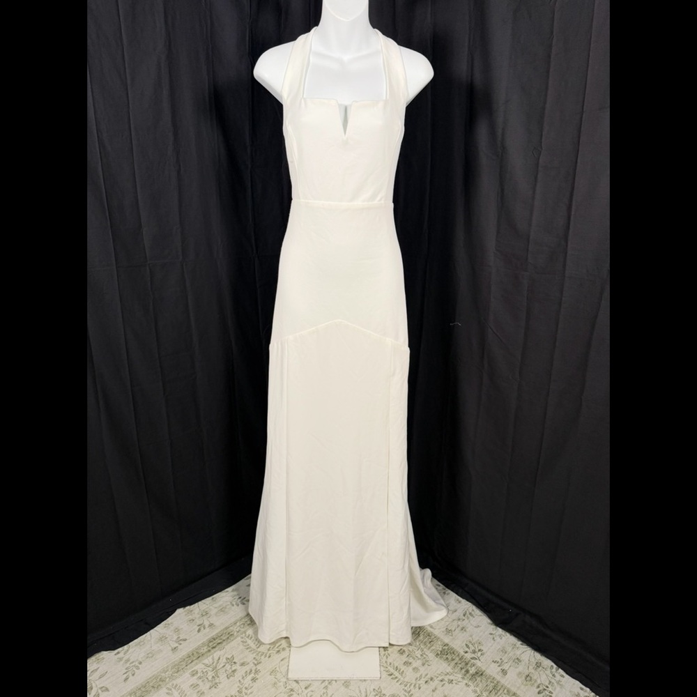 Lulu's Everlasting Promise White Notched Backless Mermaid Maxi Dress Size XL